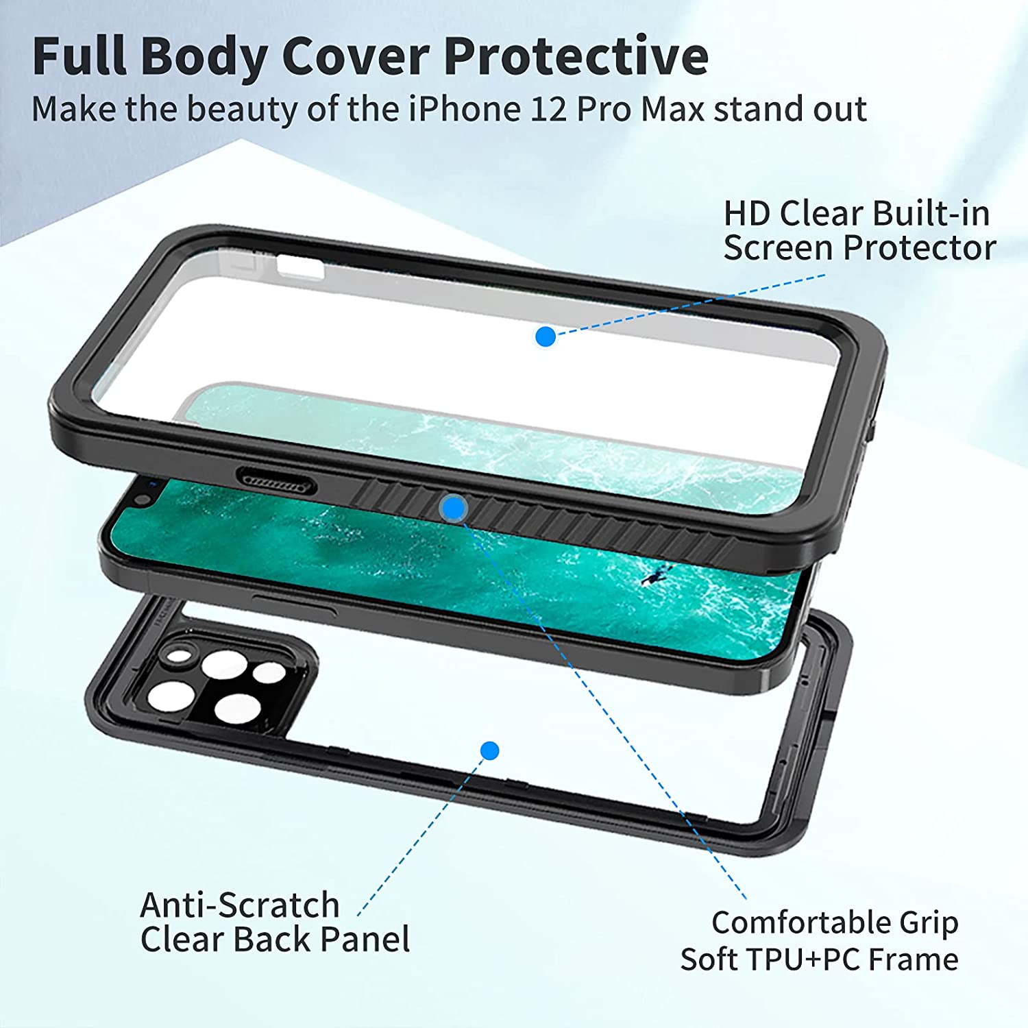 Meritcase. iphone 12 pro max waterproof case