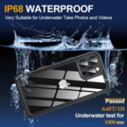 iPhone 16 Pro Max Case Waterproof, Built-in Screen & Camera Protector IP68 Underwater Full Body 16FT Military Dropproof Shockproof Phone Case 6.9"-Black/Clear