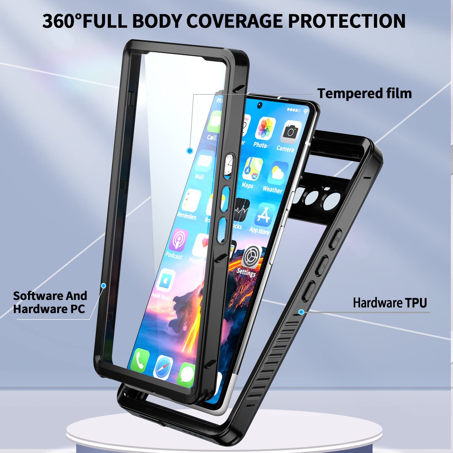 meritcasePixel 6 Waterproof Case, IP68 Certified with Builtin Screen