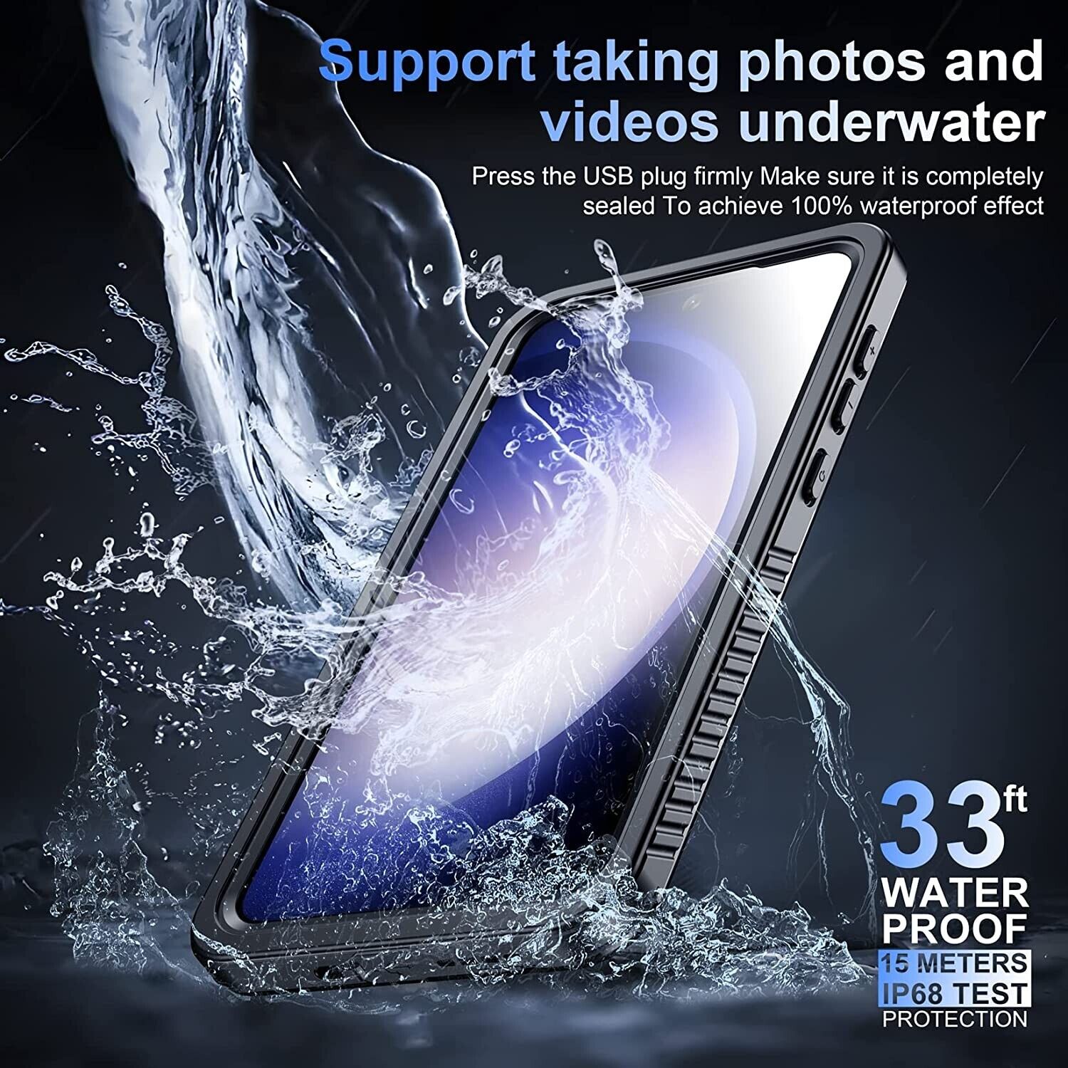 meritcaseSamsung Galaxy S23 Waterproof Case,Waterproof Builtin Lens