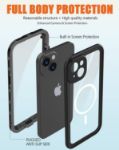 iPhone 14 Waterproof Case, Shockproof Dustproof Phone Case for iPhone 14 with Screen Protector, Full Body Protective Cover for iPhone 14 6.1''
