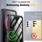 Samsung Galaxy S24 Case Waterproof, Built-in Lens & Screen Protector 360° Full Body Heavy Duty Protective Shockproof IP68 Underwater Case